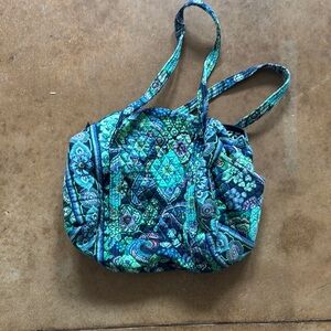 Vera Bradley Blue and Green Quilted Tote Bag
